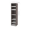 Bestar Cielo 20W 19.5” Closet Organizer, Bark Grey & White 80167-47